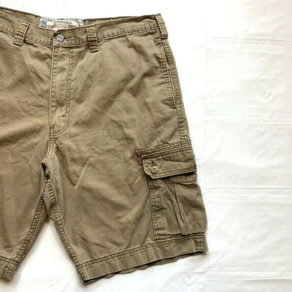 Levis Signature Cargo Shorts Men 38 Relaxed Heavyweight Y2K Khaki Outdoor Summer - Picture 5 of 12